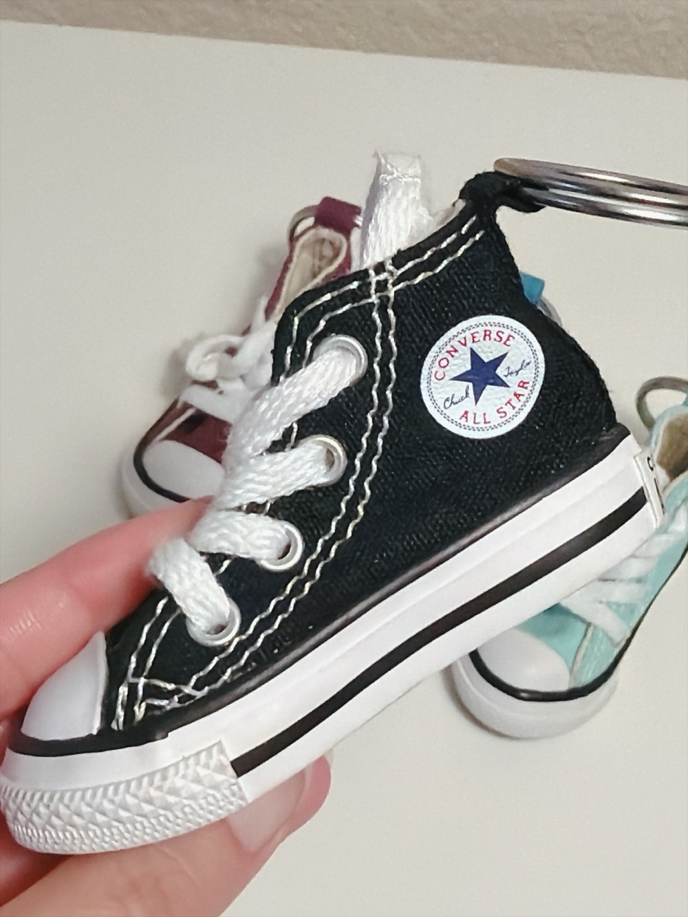 Converse All Star Mini Sneaker Keychain Black High Top Shoe Collectible Charm